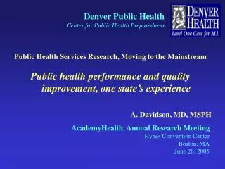 Denver Public Health Center for Public Health Preparedness