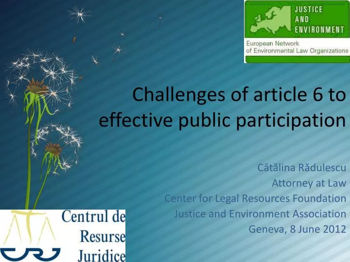 challenges of article 6 to effective public participation