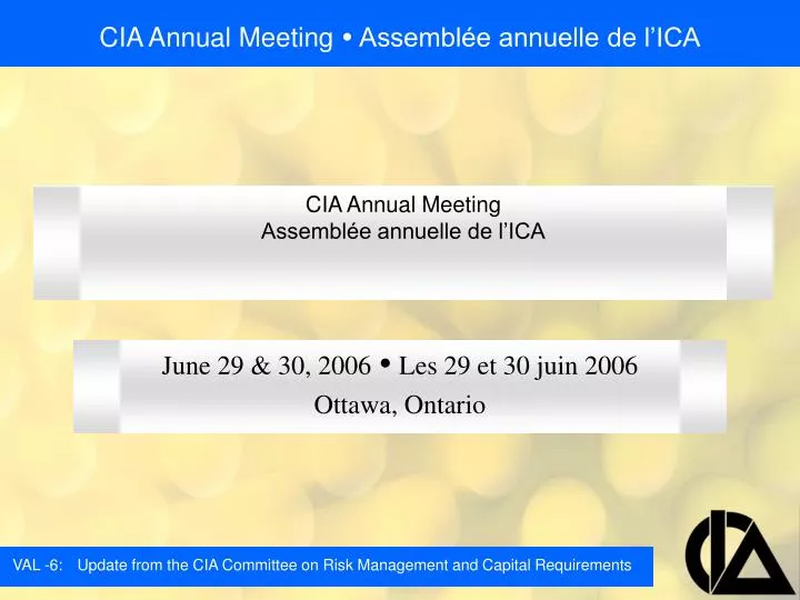cia annual meeting assembl e annuelle de l ica