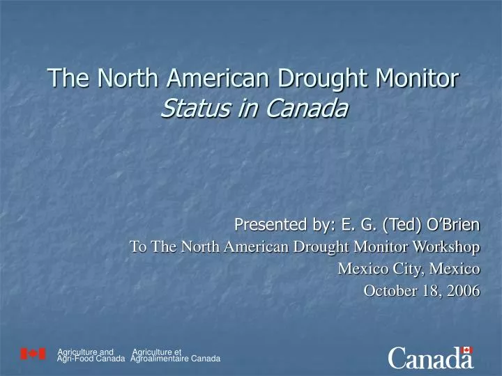 the north american drought monitor status in canada