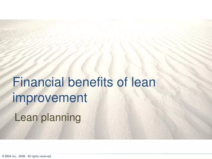 financial benefits of lean improvement