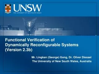 Functional Verification of Dynamically Reconfigurable Systems (Version 2.3b)