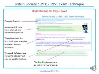 Understanding the Page Layout Example Question. Assessment Criteria: this is what is being