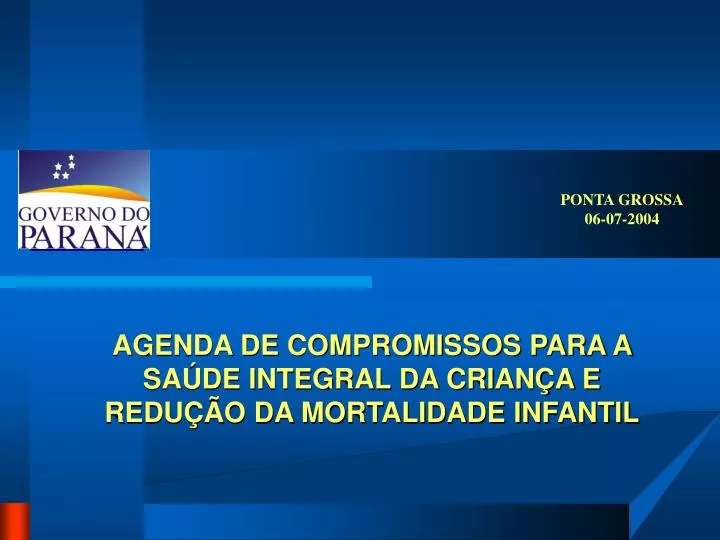 agenda de compromissos para a sa de integral da crian a e redu o da mortalidade infantil