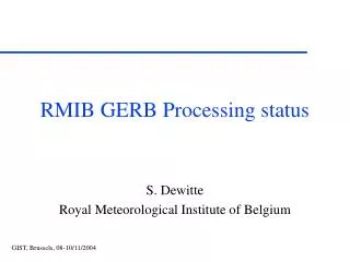 RMIB GERB Processing status