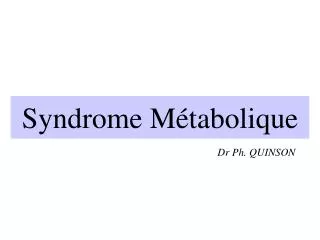 syndrome m tabolique