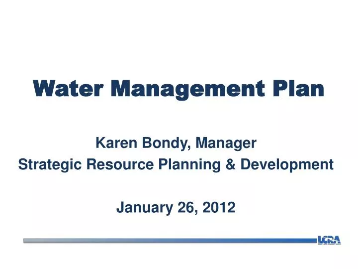 water management plan