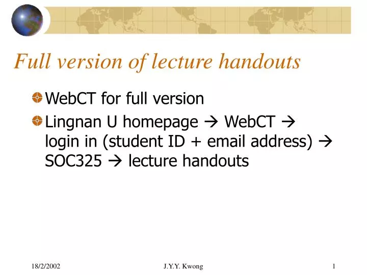 full version of lecture handouts