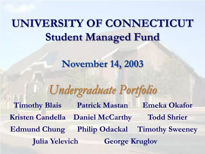 university of connecticut student managed fund
