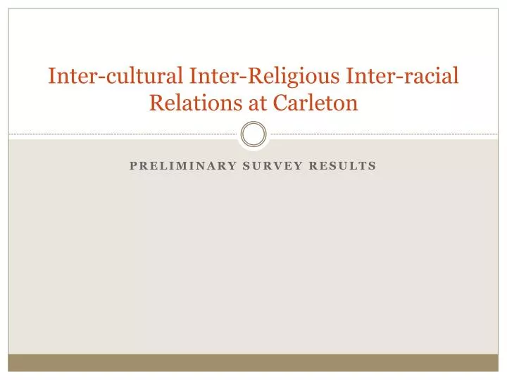 inter cultural inter religious inter racial relations at carleton
