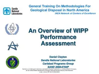 An Overview of WIPP Performance Assessment