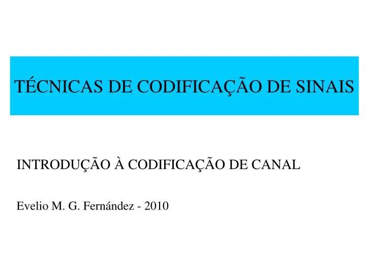 t cnicas de codifica o de sinais