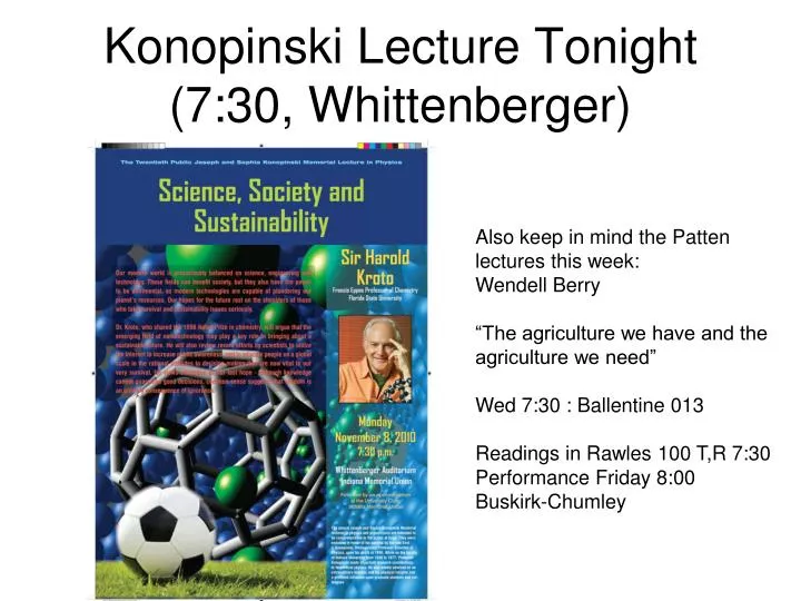 konopinski lecture tonight 7 30 whittenberger