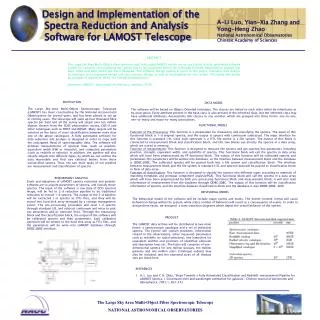 The Large Sky Area Multi-Object Fibre Spectroscopic Telescope NATIONAL ASTRONOMICAL OBSERVATORIES