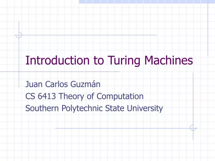 introduction to turing machines