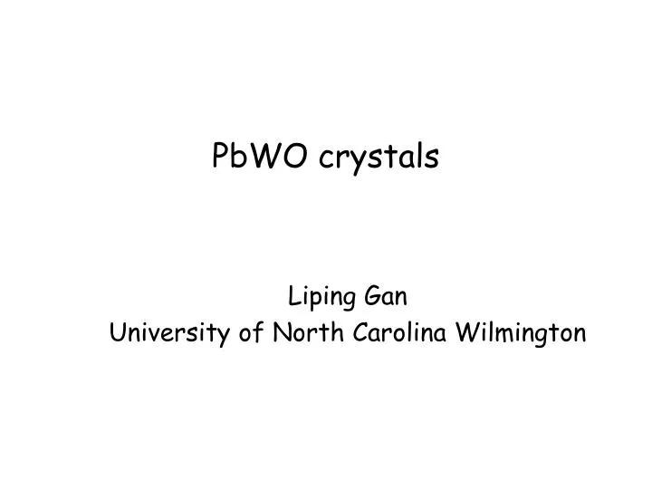 pbwo crystals