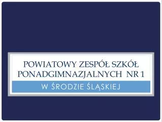 powiatowy zesp szk ponadgimnazjalnych nr 1