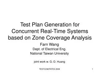 Test Plan Generation for Concurrent Real-Time Systems based on Zone Coverage Analysis