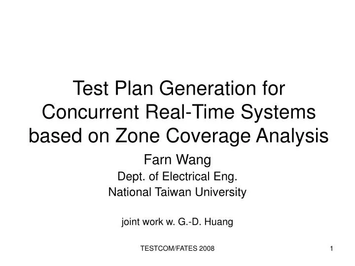test plan generation for concurrent real time systems based on zone coverage analysis