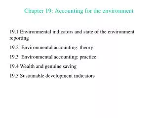 Chapter 19: Accounting for the environment