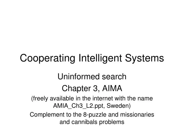 cooperating intelligent systems