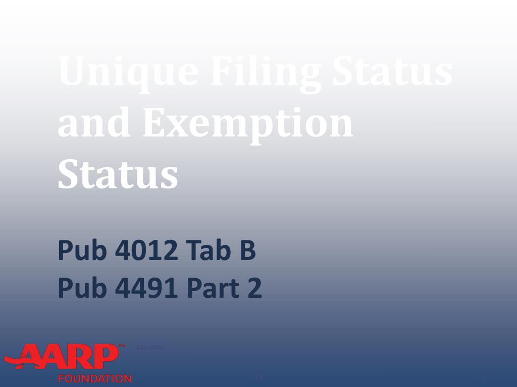 PPT - Unique Filing Status and Exemption Status PowerPoint Presentation ...