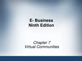 E- Business Ninth Edition