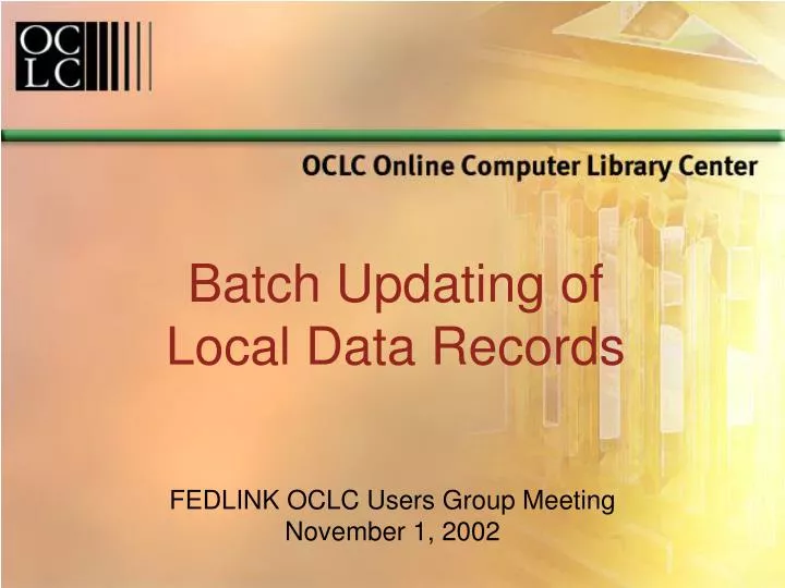 batch updating of local data records