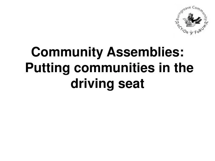 community assemblies putting communities in the driving seat