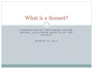 What is a Sonnet?