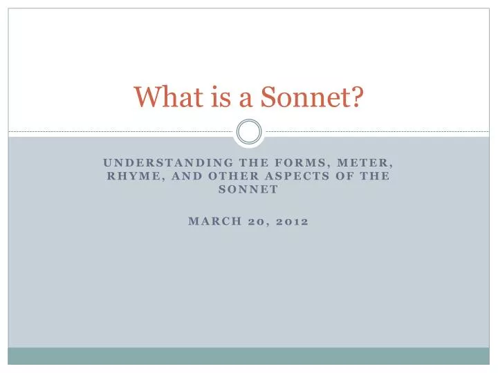 what is a sonnet