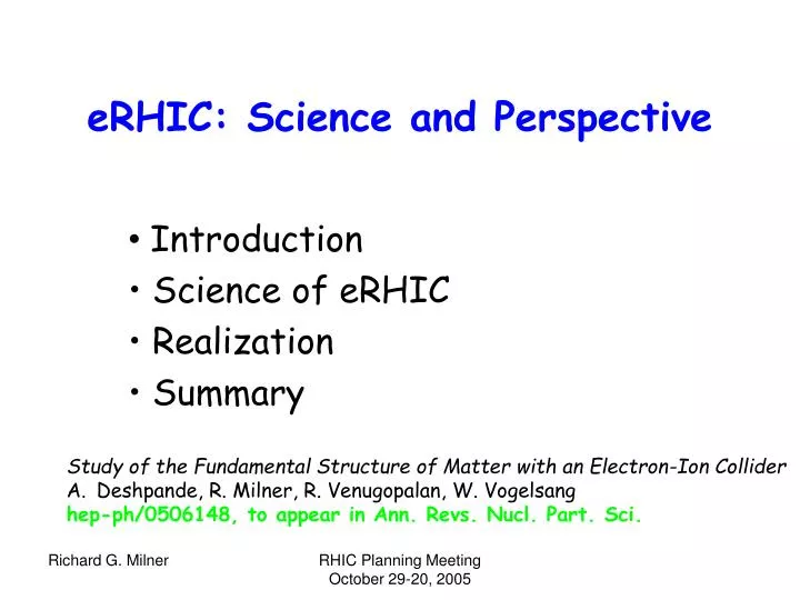 erhic science and perspective