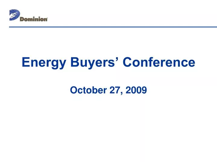 energy buyers conference october 27 2009