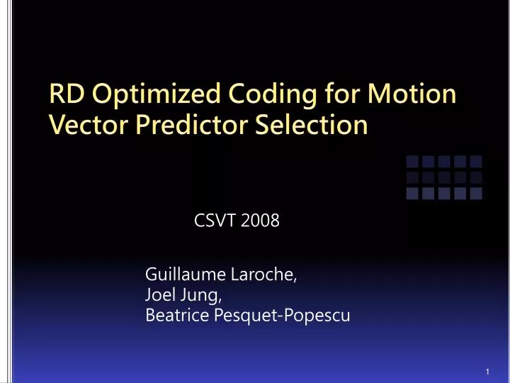 rd optimized coding for motion vector predictor selection