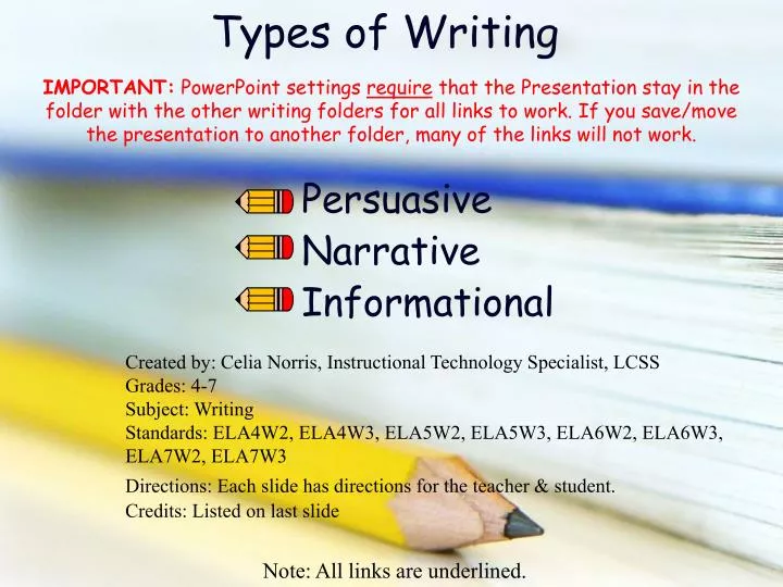 types of writing