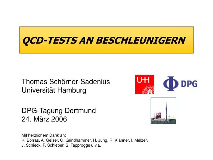 qcd tests an beschleunigern