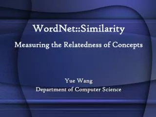 WordNet::Similarity