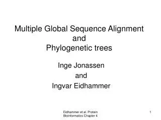 Multiple Global Sequence Alignment and Phylogenetic trees