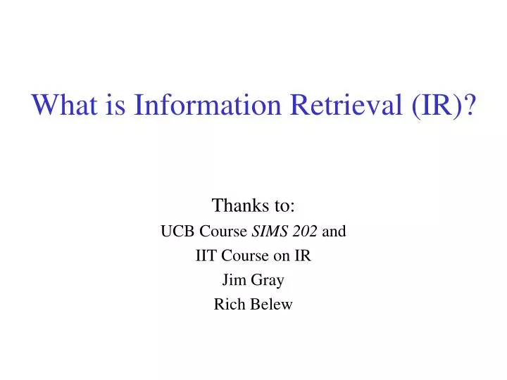 what is information retrieval ir