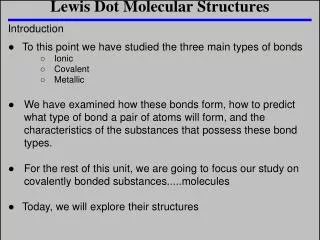 lewis dot molecular structures