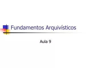 fundamentos arquiv sticos