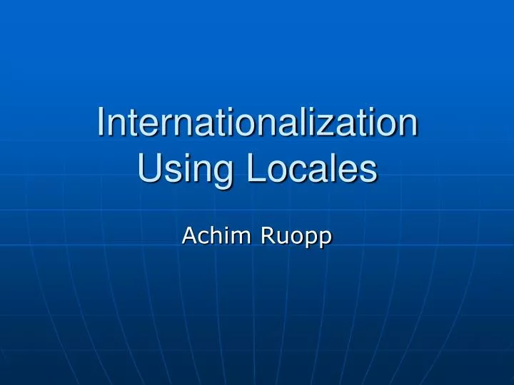 internationalization using locales
