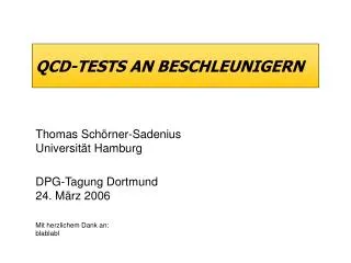 qcd tests an beschleunigern