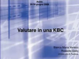 valutare in una kbc