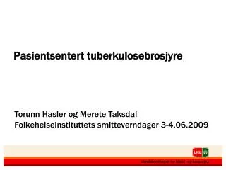 pasientsentert tuberkulosebrosjyre