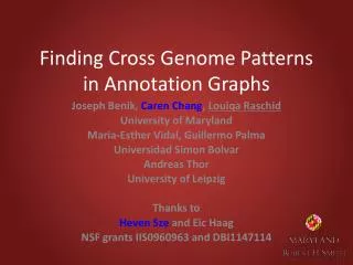 Finding Cross Genome Patterns in Annotation Graphs