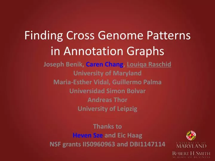 finding cross genome patterns in annotation graphs