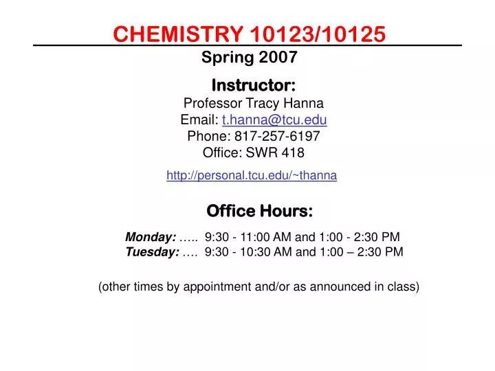 chemistry 10123 10125 spring 2007
