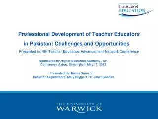 Sponsored by Higher Education Academy , UK Conference Aston, Birmingham May 17, 2013