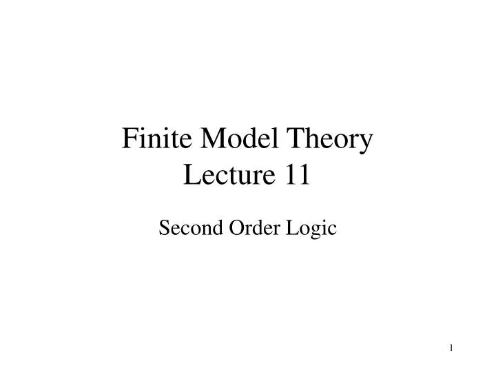 finite model theory lecture 11